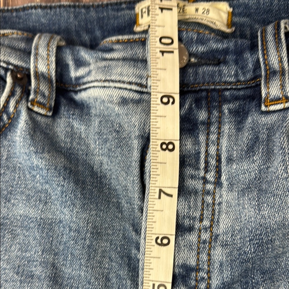 Free People Button Fly High Rise Blue Denim Jeans - Picture 6 of 8